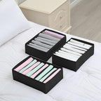 Qozary 4 Pack Drawer Organizers for Clothing, 8 Grids Foldable Closet Organizers and Storage Bins for Bedroom, Dresser Organi