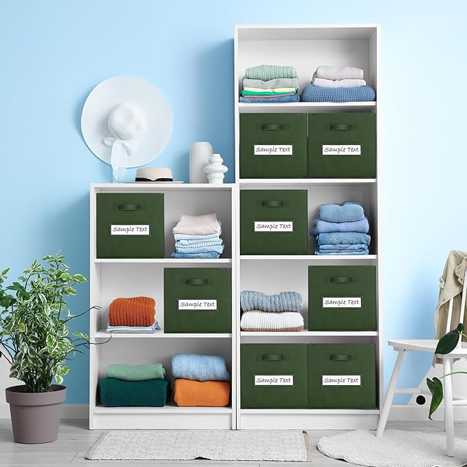 artsdi Fabric storage cubes (8 Pack) 11 Inch Cube Storage Bin, cube organizer bins with 8 Labels Window Cards & a Pen, Foldab