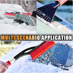 27" Snow Brush and Ice Scrapers for Car Windshield and Window, Detachable Winter Snow Remover Ice Shovel Tool with Ergonomic Foam Grip & No Scratch Bristles, Car Accessories for Truck SUV (Red)