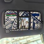 Floral Zippered Car Sun Visor Organizer with Picture Holder and Multi-Pocket Visor Storage Organizer for Truck with Adjustable Straps Easy Installation Universal Fit for Most Cars SUV
