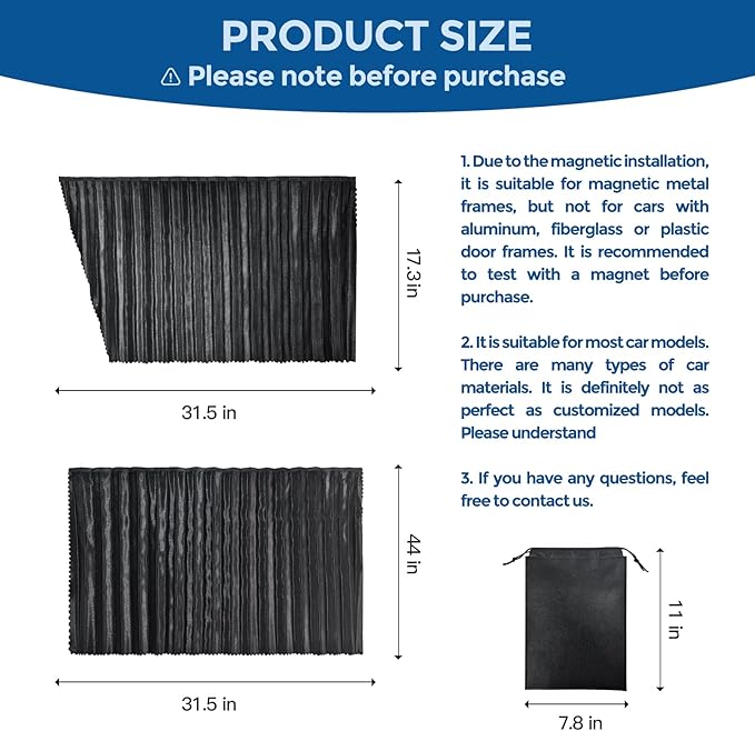 Car Window Sun Shades Privacy Shades for Side Windows Magnetic Privacy Curtains Window Covers for Privacy Removable and Washable Window Shade for Baby in Car Sleeping