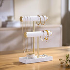 bussdis 2 Tier Bracelet Holder Display - Detachable T Bar White Velvet Bracelet Holder, Jewelry Holder Organizer for Bracelet