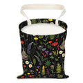 Car Trash Can, Hanging Garbage Bin for Men and Women, Cute Car Organizer and Storage Bag, Canvas Vehicle Trash Can Bag Easy-to-Install Cute Black Floral