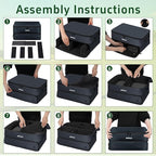 ANILD Golf Trunk Organizer, 2 Layer Golf Storage Case with Separate Ventilated Compartment for 2 Pair Shoes, for Balls, Tees,