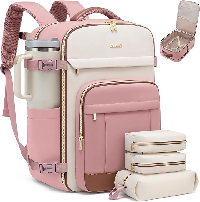LOVEVOOK Travel Backpack for Women & Men - 17.3 Inch Carry On Backpack & Personal Item Backpack for Airlines, Spacious and Du