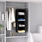 Hanging Closet Organizer, Easy Mount Foldable 4-Shelf Hanging Closet Wardrobe Storage Shelves, Clothes Handbag Shoes Accessor