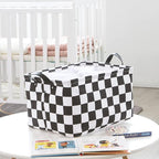 Hinwo Large Canvas Fabric Storage Basket with Handles, 33L/8.6-Gal Rectangle Bin, Collapsible Storage Box, Clothes, Toys, Bla