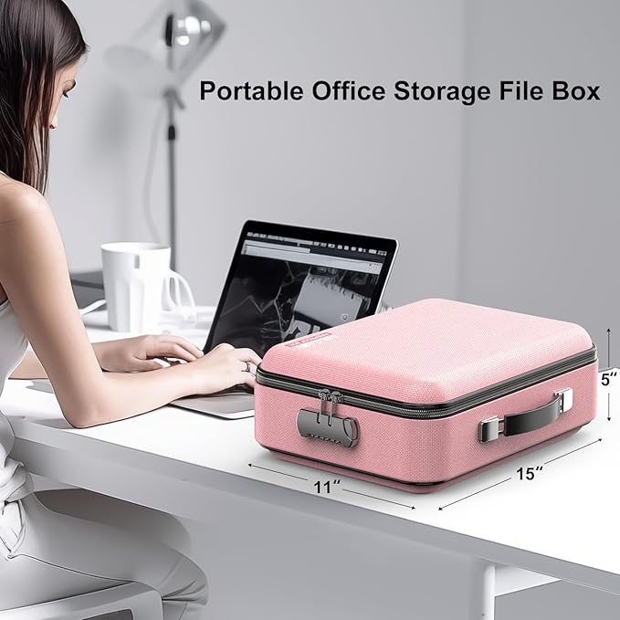 COLCASE Fireproof Document Organizer, Hard Fireproof Waterproof Document Box with Lock Creative Hard-Shell Design Fireproof D