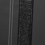 CAR PASS Bling Rhinestone Leather Back Seat Cover, Waterproof Bench Rear Seat Cover Shining Diamond Universal Fit Automotive Glitter Crystal Sparkle Strips for Kid Women Girl, Black Diamond