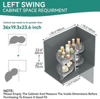 YITAHOME Blind Corner Cabinet Pull Out Organizer, Left Swing Soft-Close Swing-Out Cabinet Organizer with Adjustable Height, 2
