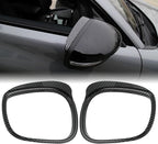ROCCS Compatible with 2021-2023 Mustang Mach-E Car Rear View Mirror Rain Visor Guard Frame Auto Car Rear Side Mirror Cover Caps Rain Eyebrow Frame Waterproof Eyebrow Frame Accessories(Bright Carbon)