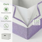 PRANDOM Storage Bins with Lids [3-Pack] Linen Fabric Foldable Storage Boxes Organizer Containers Baskets Cube with Cover for 