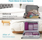 Cambond See Through Mesh Compression Packing Cubes - 5 Piece Expandable Space Saving Packing Cubes for Travel with Underwear 