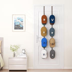 HapiRm Over Door Hat Rack - 2 Packs Hat Organizer with 8 Hooks Design, Hanging Baseball Cap Organizer Storage Holds Up to 40 