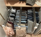 THEGA Heavy Duty Extendable Pull Out Closet Rod - Closet Clothes Hanger Rail, Load 25kg Pull Out Closet Clothes Hanger Rail, 
