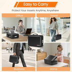 Fireproof Document Box with Lock, 5200°F Fireproof Water Resistant Hard Case File Organizer Safe Box for Important Documents,