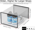 Kuject XX-Large Shoe Storage Boxes Organizers Clear Plastic Stackable 12 Pack, Shoe Rack & Holder Substitute, Sneaker Contain