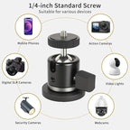 UTEBIT Magnet Camera Mount for Action Camera, 43mm Strong Magnetic Base Mount with 360° Rotation Ball Head & Phone Holder Mount, Compatible with Gopro Hero, DJI Osmo Action Osmo Nano, Insta360, Black