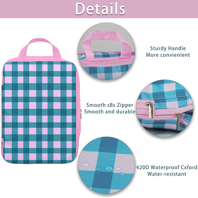 8 Pcs Compression Packing Cubes for Travel, Lightweight Waterproof Luggage Organizer Bags Set, Washable Packaging Cubes for W