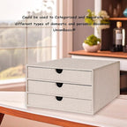 UnionBasic Document Organizer, 3-Drawer File Cabinet Document Storage Box, Office Desktop Filing Organizer, Beige