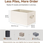 StorageWorks Closet Organizers and Storage Bins, Fabric Storage Baskets for Shelves, Linen Closet Organizer for Clothes, Beig