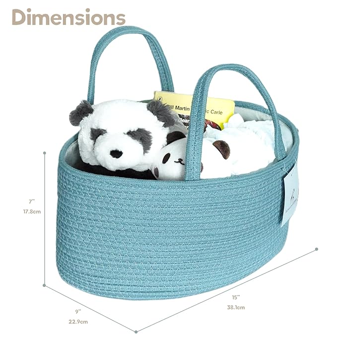luxury little Diaper Caddy Organizer, Large Cotton Rope Nursery Baby Basket, Changing Table Organizer for Baby Diaper Storage