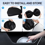 8PCS Windshield Sun Shade Kit for 2021-2026 Tesla Model S Plaid(Not fit Model S) Full Privacy Side Rear Window Shade Cover Foldable Sun Visor Protector Blocks UV&Heat