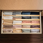 Fabsome Dresser Drawer Organizers 6 Pack, 4.65'' High Adjustable from 17-22‘’ Bamboo Drawer Dividers for Clothing Baby Clothe