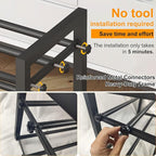 Detsuk 3-Tier Expandable Shoe Rack – Adjustable Heavy-Duty Metal Shoe Organizer Shelf for Closet, Entryway, Mudroom & Garage 