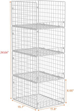 Yociyoga Stackable Closet Organizers and Storage - 4-Tier Stackable Storage Bins, Foldable Closet Shelf Organizer Basket, Clo