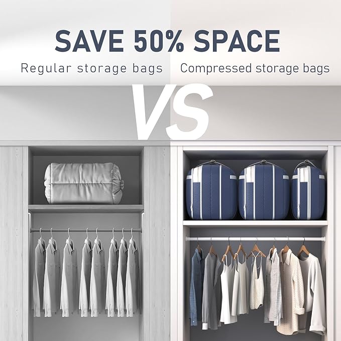DIMJ Compression Moving Bags - Extra Large Heavy Duty Comforter Storage Bag with Window, Packing Totes with Strong Handles & 