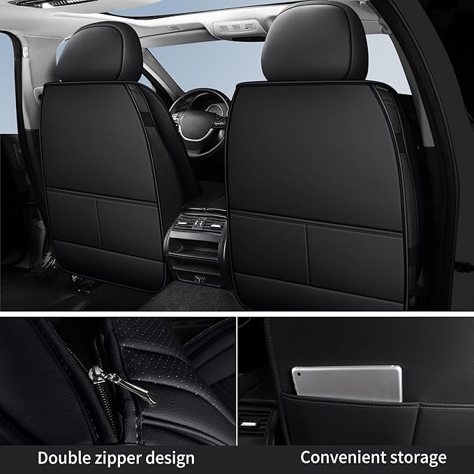 Nappa Leather Car Seat Covers Front Seats, Car seat Protector, Waterproof Car Seat Cushion, Universal Automotive Seat Covers 