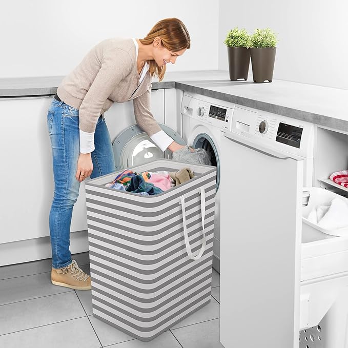 StorageRight Laundry Basket Hamper Large Collapsible Laundry Hamper with Easy Carry Handles，Freestanding Clothes Hampers for 