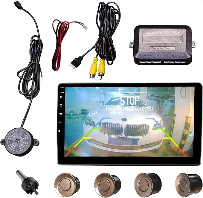 LCD Parking Sensor Kit - Displays Data on Original Screen, Easy Rear Installation, Compatible with CVBS Cameras (Not for AHD)