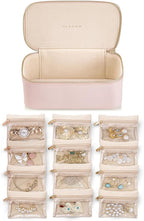 VLANDO Teacher Gifts for Women,Jewelry Box with 12 Velvet Jewelry Bags Travel Jewelry Case for Mothers Day Mom Gifts, Jewelry
