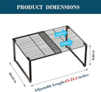 Multi-Functional Adjustable Metal Wire Shoe Rack Organizer - Stackable Shoe Storage for Closet, Extendable 15-24.4in, Retract