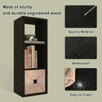 CTESNE【2026 Wooden Thick Frame 3 Cube Storage Organizer Shelf with Anti-Tipping Kits + Reversible Open Back Bookcase, Horizon