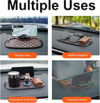 Multifunction Car Anti Slip Mat, 360° Rotatable Phone Holder Dashboard Pad with Temporary Parking Number Rotatable Car Anti S