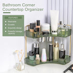 INVSSENE Corner Bathroom Countertop Organizer, Vanity Trays for Counter, Makeup Organizers, Perfume Tray, Kitchen Spice Rack,