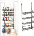 Over Door Hat Organizer 5 Tier Wall Mounted Hat Rack with 4 Adjustable Metal Basket and 3 Hooks Hat Organizer for Baseball ca