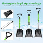 43.3'' Snow Shovel & Snow Brush with Ice Scrapers for Car Windshield,5-in-1 Extendable Thicken Aluminum Tube,180° Pivoting Brush Head & Foam Grip for Christmas, Cars, Trucks, SUVs, Vehicle（Green