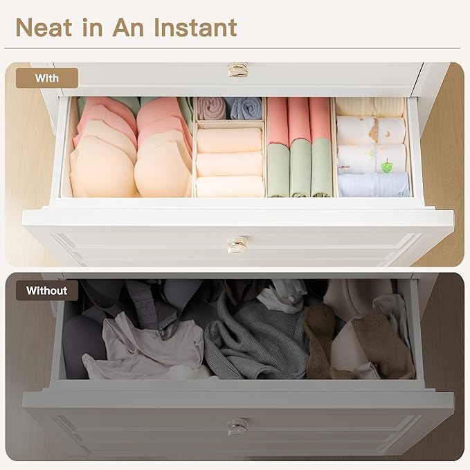 Criusia Drawer Organizer Clothes, 14 Pack Dresser Organizer for Baby Clothes, Underwear, Sock- Foldable Closet Organization a