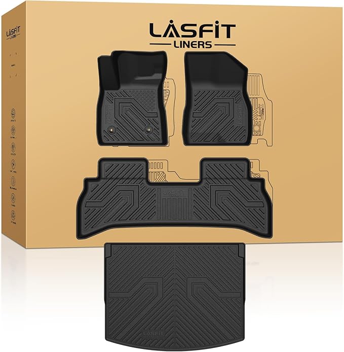 LASFIT Floor Mats & Cargo Liner for Chevrolet Chevy Trailblazer 2021-2026 (Only Fit FWD & Cargo in Upper Deck Position), All Weather TPE Custom Fit Floor Mats for Car, Car Floor Mats Full Set