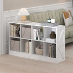 Furinno Jensen Book Shelf, 8-Cube Farmhouse Bookshelf, Display Bookcase, 11.8 x 47.6 x 26.8, for Living Room, Bedroom, Home O