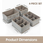 VERONLY Cosmetic Storage Bins Makeup Organizer, Adjustable Multifunction Storage Box Desk Drawer Divider for Makeup Brushes, 