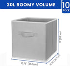 Criusia Storage Cubes, 11 Inch Cube Storage Bins for Shelves (10 Pack), Fabric Collapsible Storage Bins with Dual Handles, Fo