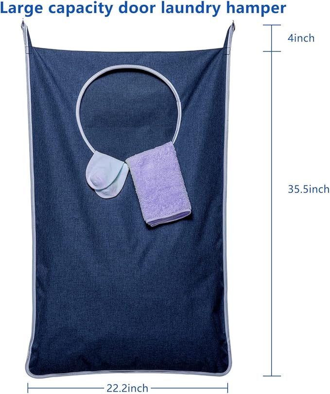 KEEPJOY XL Hanging Laundry Hamper Bag, Large 36"x22" Clothes Hanging Hamper with Strong Hooks for Dirty Clothes Laundry Stora