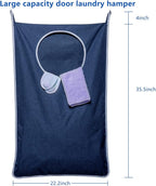 KEEPJOY 2 Pack Large Hanging Laundry Hamper Bag, 35x21.6 Inch Oversized Clothes Hanging Laundry bag with Hooks, Perfect for M