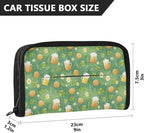 Car Tissue Holder Car Visor Organizer Tissue Box Holder for Car Sun Visor Organizer with Car Vehicle Accessories Essentials Interior for Women Men Green Mugs Clovers Daisies St.Patrick