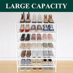 Smiry Bamboo Shoe Rack 6-Tier, Stackable Wooden Shoe Organizer for Entryway & Closet, Free Standing Wood Shoe Storage Shelf f